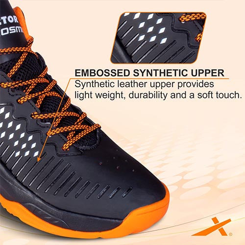 Vector X Cosmic Basketball Shoe with Spalding Rebound Rubber Streetball Basketball Combo Set for Men, Breathable Non Slip Outdoor Sneakers Cushioning Workout Shoes for Fitness