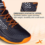 Vector X Cosmic Basketball Shoe with Spalding Rebound Rubber Streetball Basketball Combo Set for Men, Breathable Non Slip Outdoor Sneakers Cushioning Workout Shoes for Fitness