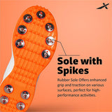 Vector X Swing 2.0 Cricket Shoes With Metal Spikes for Men & Boys Sports Shoes Lightweight Upper with TPU Fusing, EVA Midsole with Rubber Oustole Cricket Practice/Professional (Whie-Orange)