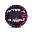 Vector X Slamfire 8 Panel Rubber Moulded Basketball|Size 7 Match Ball|Suitable for Practice Games & Training|Indoor Outdoor|Ideal for Kids, Youth & Adults|Suitable for All Surfaces (Black)