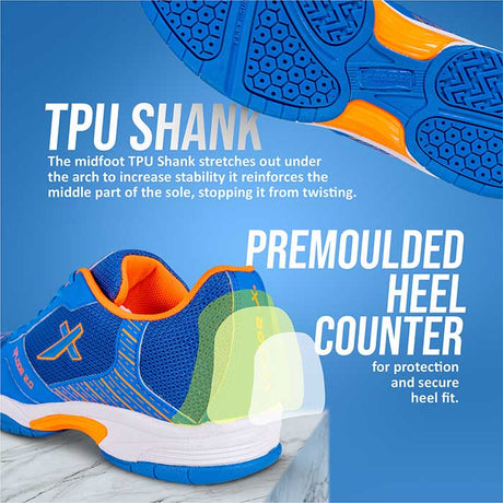 Vector X Xplode 2.0 Tennis/Badminton Court Shoe, Elegent Design, Synthetic + Breathable Mesh Upper With TPU Fusing|Rubber Outsole| Slip Resistance, Lightweight, EVA Insocks for Comfort