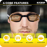 Viva Swimming Combo 616 Swimming Goggles & Swimming Cap, 2 Ear Plug With Nose Clip Swimming Kit Anti-Fog, UV Protection For Adults, Boys, Men