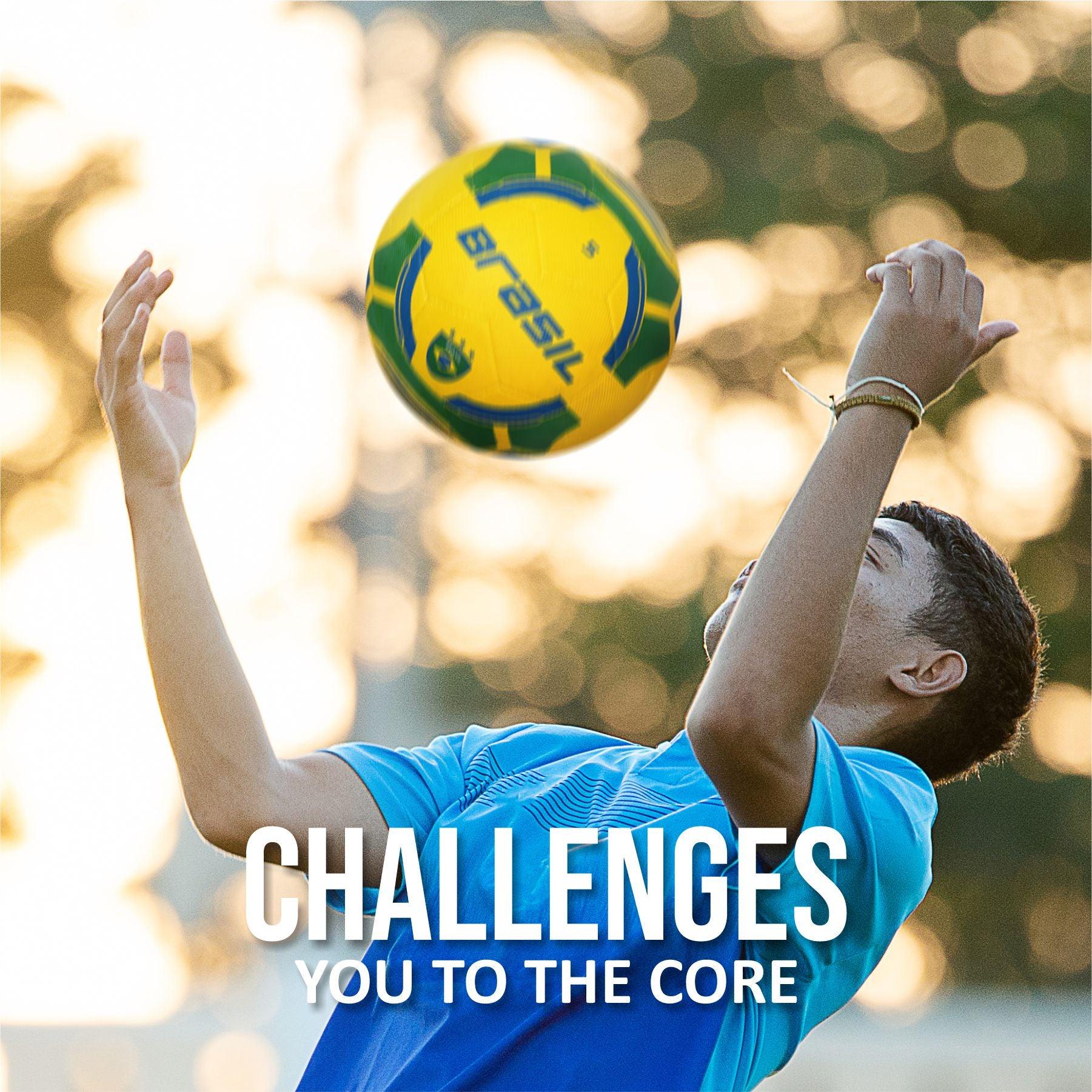 VECTOR X Brasil Rubber Moulded Football - (Pack of 1, Green, Yellow)