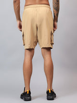 Vector X Solid Men Black Cargo Shorts 2 Side Zipper Pocket Made with Polyester