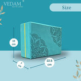 Vedam High Density EVA Foam Yoga Block Set of 2 For Men & Women (Aqua) Mandala
