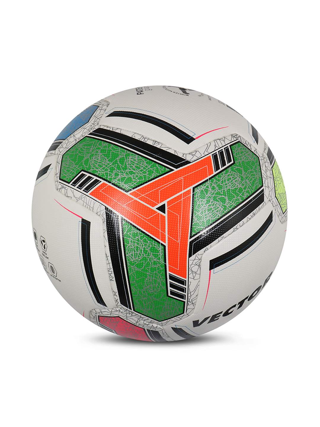 Vector X 8 Panel Trident Plus Emobsed PU Thermofused FIFA Approved Indoor/Outdoor Futsal Football with Rubber Bladder, Multicolor, Size 5, Suitable for Match and Training for Adults