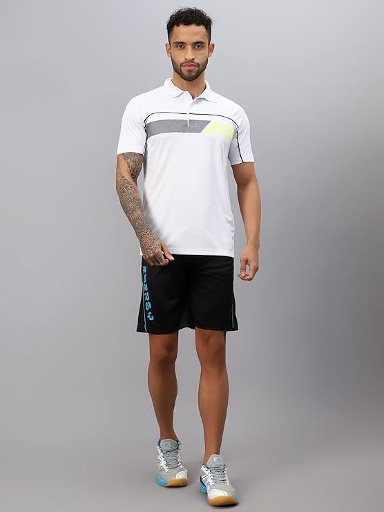 Vector X Mens Printed Polo Collar Neck Stylish Polyester T-Shirts