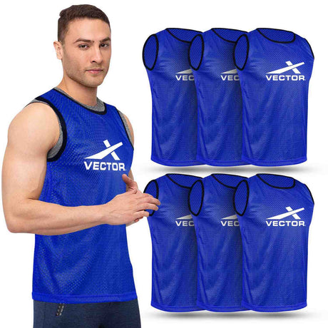 Vector X Training Bibs for Football Soccer Basketball Volleyball for Track and Field Play (Pack 0f 6)