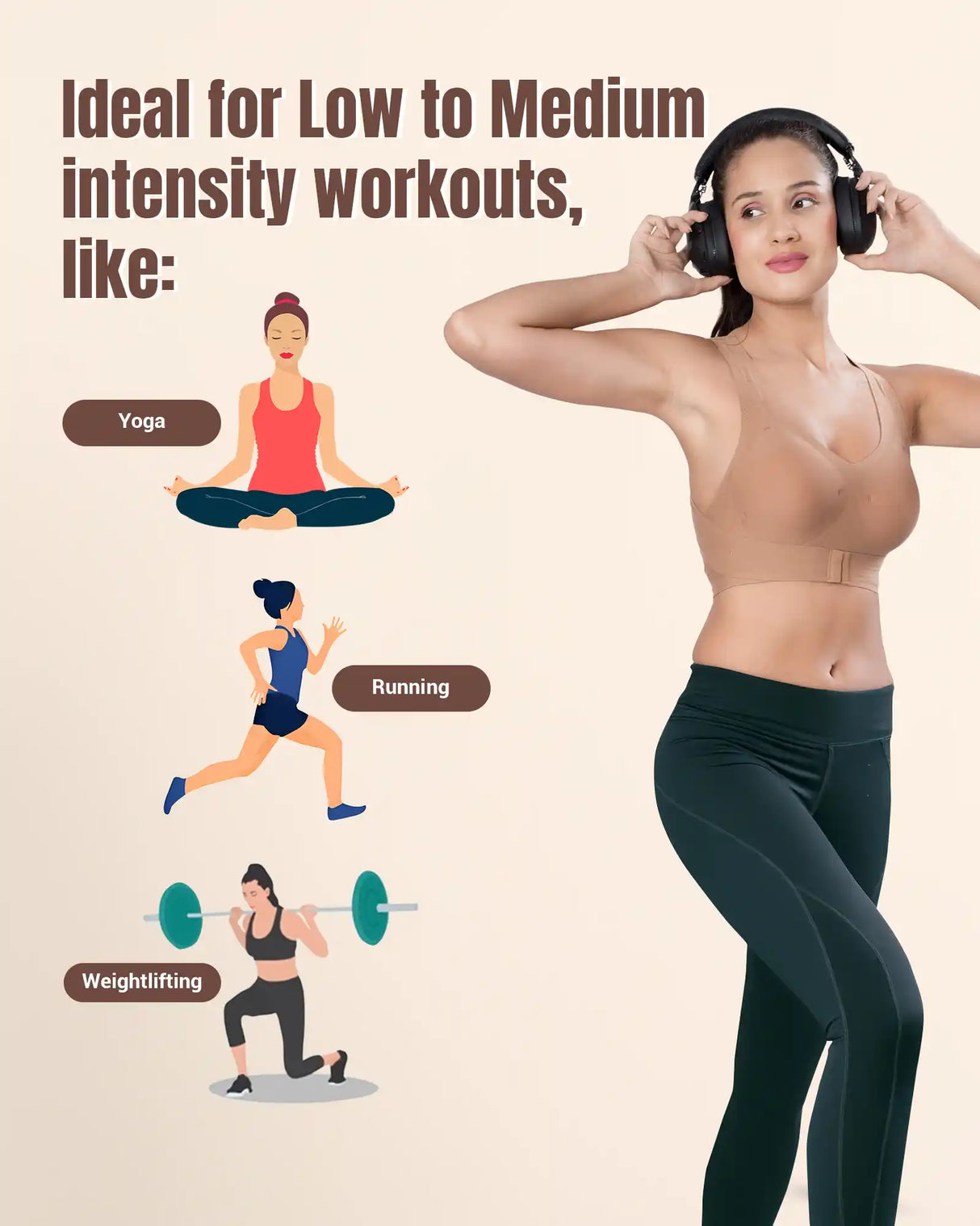 Tweens Invisi-Fit Cotton Bonded Seamless Padded Sports Bra for Girls - Invisible Support & Comfort