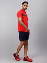Vector X Mens Printed Polo Collar Neck Stylish Polyester T-Shirts
