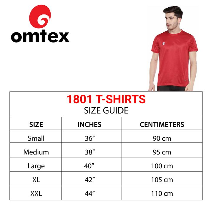 Omtex Sports Mens T-Shirt - Red - 1801