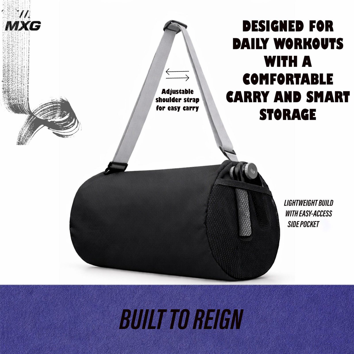 MXG FitGo X 20L Gym Bag for Men & Women | Durable Polyester Duffle Bag for Gym, Workout, Sports & Travel - Image 6 | KIBI SPORTS