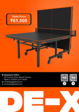 STAG GLOBAL 1000 DE-X Table Tennis Table |  Full Size Professional Table with  1 Table Cover |  2 TT Rackets |  6 Balls | 1 Clamp Net