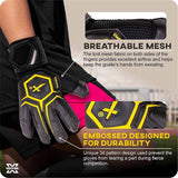 Vector X Goal Stopper Goalkeeper Gloves, Soccer Gloves, Goalie Gloves, Breathable Football Gloves| 4mm Latex Material to Give Protection| for Kids Youth & Adult (Black)