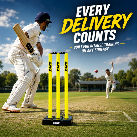 Plastic Wicket set Heavy duty Full size | Fluorescent Yellow - Synco