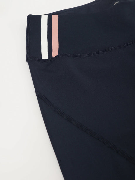 Alcis Women Navy Blue Drytech+ Solid Cropped Training Tights | Alcis