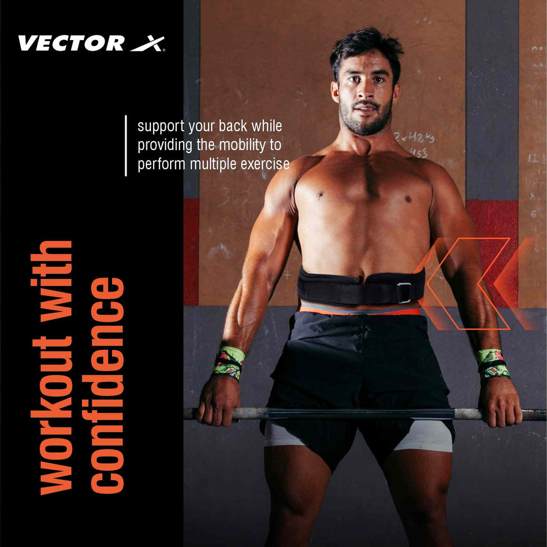 Vector X GB 100 Weightlifting Belt For Men and Women Workout Back Support for Lifting, Fitness, Cross Training and Workout Back Support for Powerlifitng, Squats