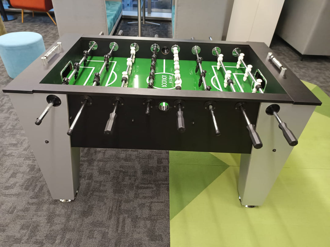Black & Silver Color Foosball Table | Soccer Table | Kibi Sports