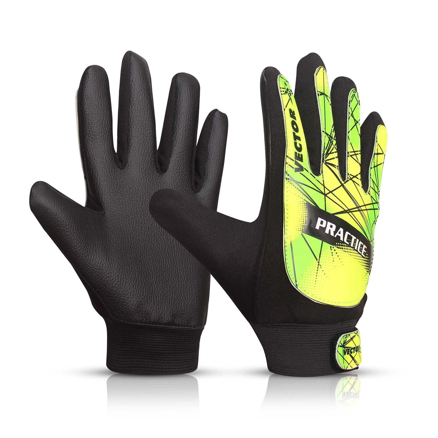 VECTOR X Practice Goalkeeping Gloves (Black, Green)