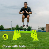 Cougar Field Marking Cone with Hole 15", Outdoor Training, Traffic Cone Pack of 2 Pcs