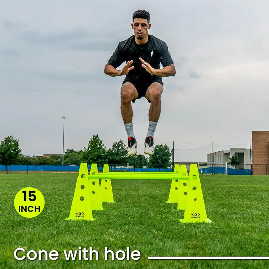 Cougar Field Marking Cone with Hole 15", Outdoor Training, Traffic Cone Pack of 2 Pcs