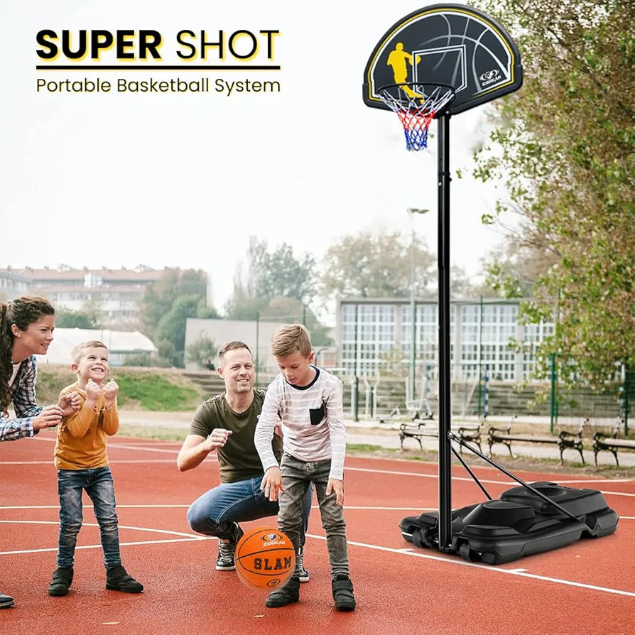 COUGAR Super Shot Basketball Portable Stand and Board with Adjustable Height Pole Outdoor Courtyard Backyard Game with Wheels