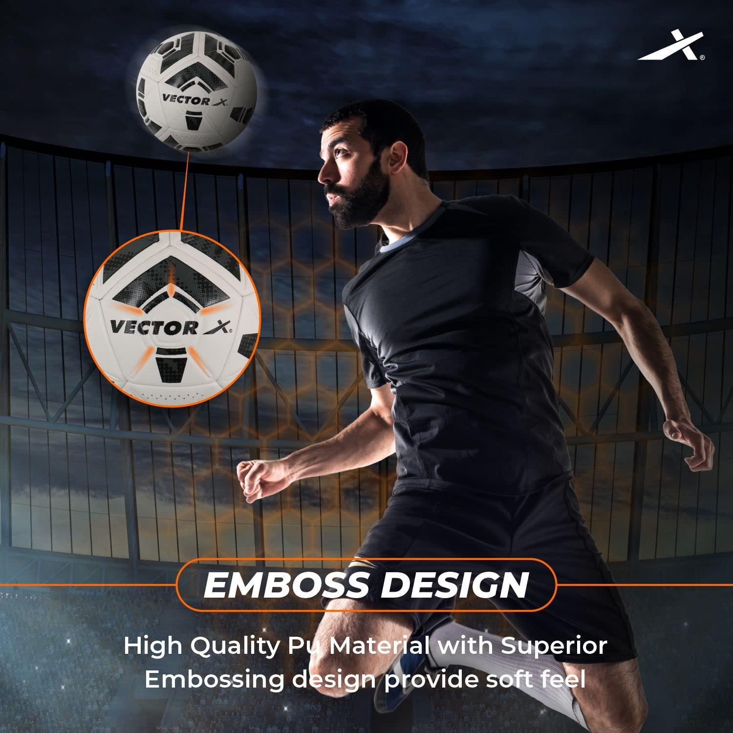VECTOR X Synergy Thermo Fusion Embossed PU Football - Size: 5 (Pack of 1)