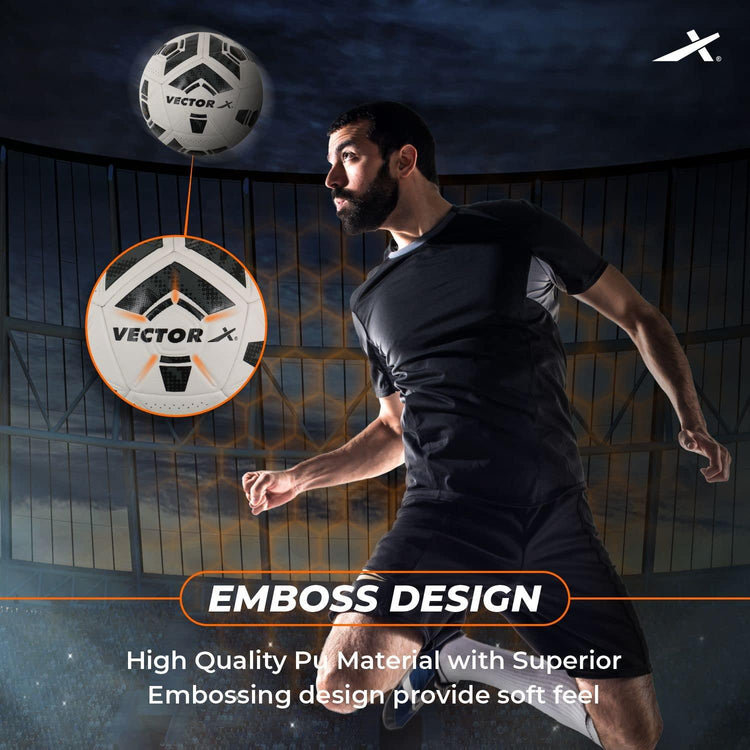 VECTOR X Synergy Thermo Fusion Embossed PU Football - Size: 5 (Pack of 1)