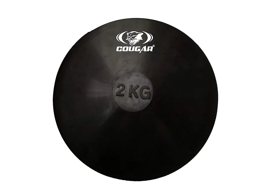 Cougar Black Rubber Discus Throw | Throwing Discus | Black Discus for Men/Women - 2 Kg