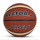 Vector X Supreme Basketball Fedration of India Official Match Ball | 14 Pannels | Rubberised Bladder | Professional Basketball