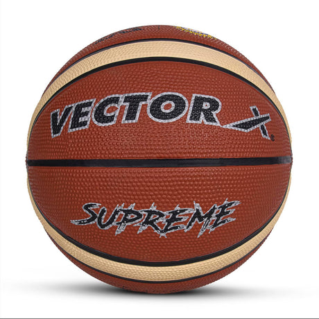 Vector X Supreme Basketball Fedration of India Official Match Ball | 14 Pannels | Rubberised Bladder | Professional Basketball