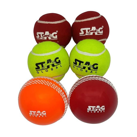 STAG GLOBAL Cricket, Tennis Balls | Crafted w PVC and Felt Material | Ensuring Durabilty and Performance