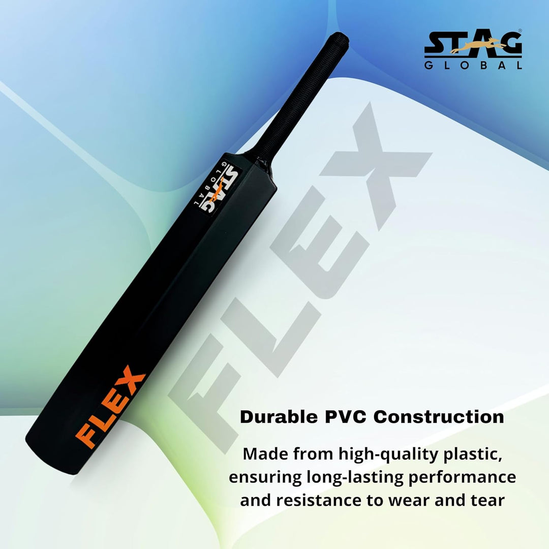 STAG GLOBAL Full-Size Plastic Flex Cricket Bat | Lightweight, Durable & Easy-to-Handle for Tennis Ball Cricket