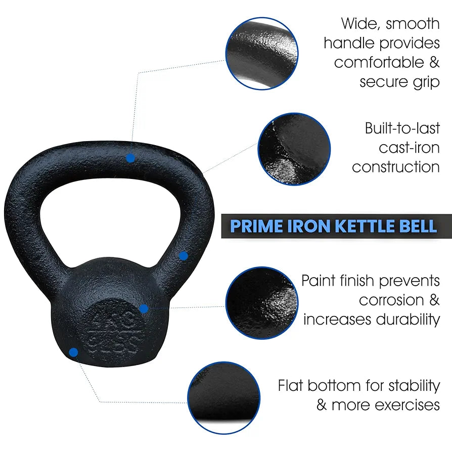 COUGAR Prime iron Kettle bell,Kettle Bell For Fitness Strength Stamina Black Kettlebell 