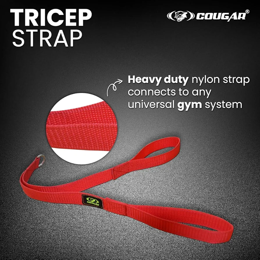 Cougar Gym Cable Machine Attachment Tricep Strap/Band Gym Equipment Triceps Rope