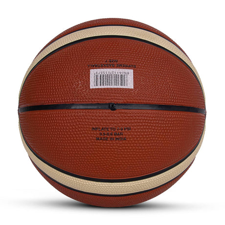 Vector X Supreme Basketball Fedration of India Official Match Ball | 14 Pannels | Rubberised Bladder | Professional Basketball