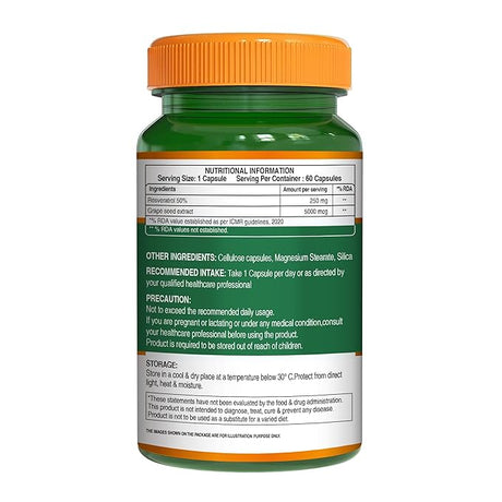 Resveratrol with Grape Seed Extract | Antioxidant Support  255mg