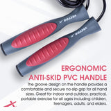 Vector X IR-97132 Skipping Jump Rope for Speed Skipping. Lightweight Jump Rope for Women, Men, and Kids(Pink-Grey)