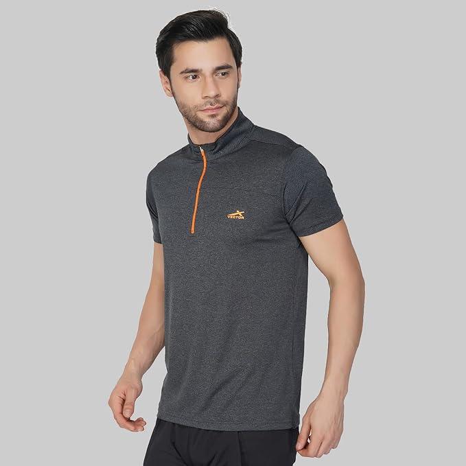 Vector X Mens Gym Fitness Body Fit Ban-collar T-shirt Jersey