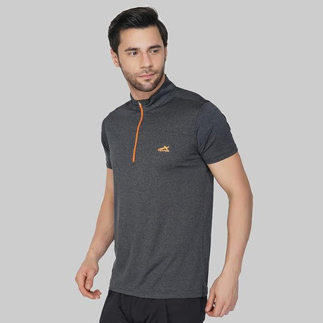 Vector X Mens Gym Fitness Body Fit Ban-collar T-shirt Jersey