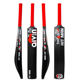 Aivin HIT-MAN Heavy Duty PVCPlastic Cricket Bat, Standrad Size (34” X 4”) Premium Bat for All Age Groups – BoysGirlsAdults Heavy Duty Black Plastic Cricket Bat (BlackRed)