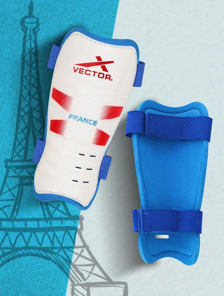 Vector X Liverpool Shinguard | Shinguard for Football | Shinguard for Men| Skoda Single Strap Shinguard | Stockings for Men & Women-Red (Set of 2 pcs)S/M