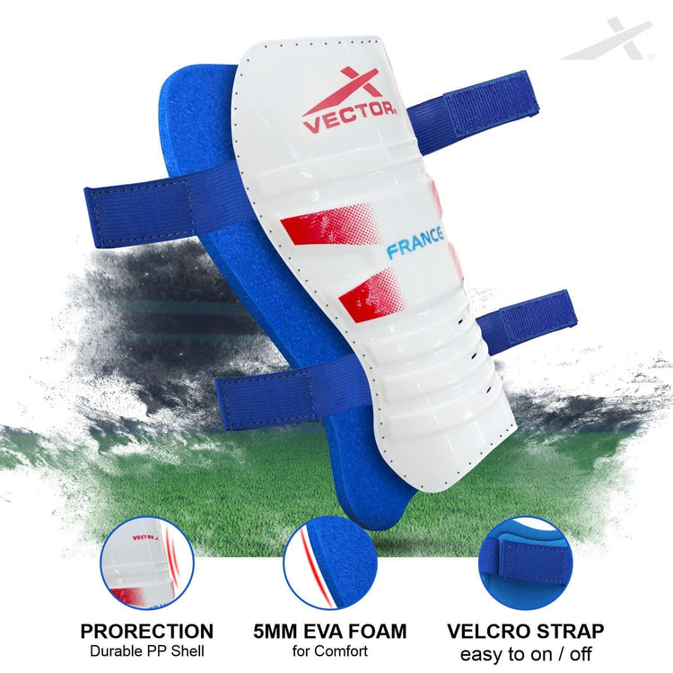 Vector X Liverpool Shinguard | Shinguard for Football | Shinguard for Men| Skoda Single Strap Shinguard | Stockings for Men & Women-Red (Set of 2 pcs)S/M