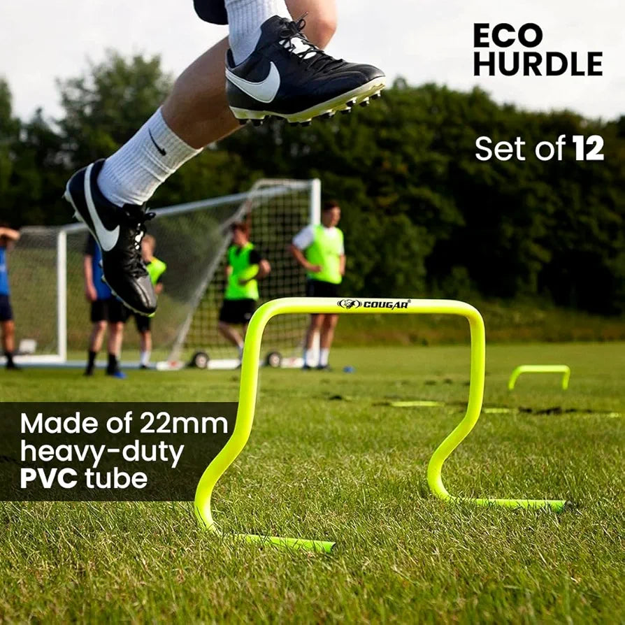 COUGAR Agility Eco Hurdle, Step Speed Soccer Training Hurdles,PVC Tube Built Agility Hurdles for Field Training and Speed Coordination Size: 24", 