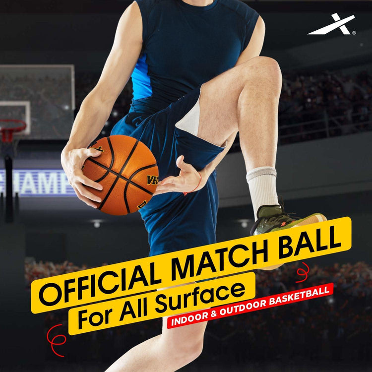 Vector X Dunk Premium PU Cover Professional Basketball with Free Air Needle for Indoor-Outdoor (Color : Brown)