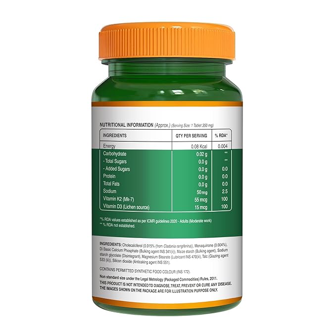 Vitamin D3 + K2 from Lichen - 120 Tablets