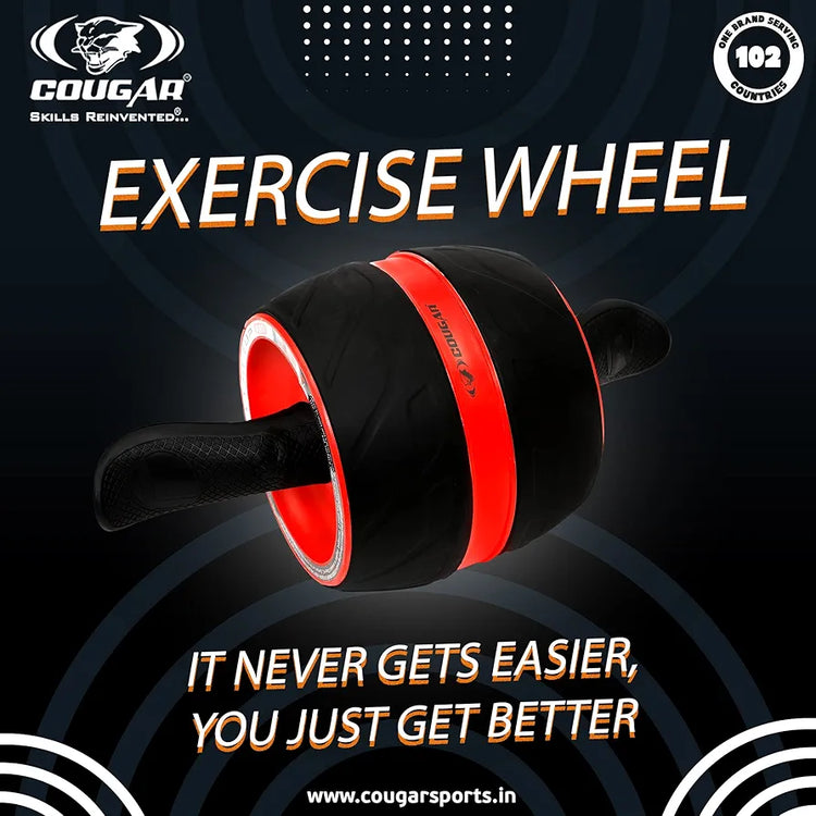 Cougar Ultra-Wide Abdominal Ab Roller Wheel Exercise Equipment for Workout, Exercise Wheel with Built in Resistance and High Density Foam Knee Pad for Abs Workout
