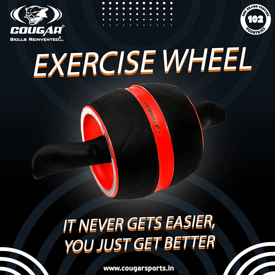 Cougar Ultra-Wide Abdominal Ab Roller Wheel Exercise Equipment for Workout, Exercise Wheel with Built in Resistance and High Density Foam Knee Pad for Abs Workout