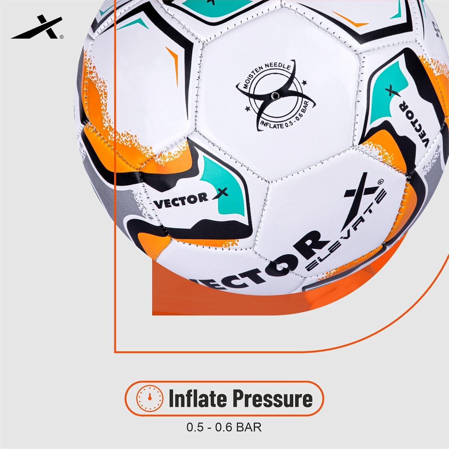 Vector X Elevate PVC Machine Stitched Football With Pump - Size: 5 (Pack of 1)