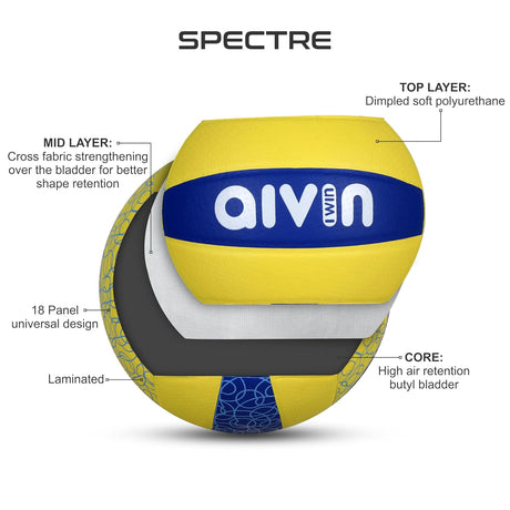 AIVIN Spectre Volleyball,Volleyball Game, for Match Ball, Training Ball, Indoor, Outdoor Ball, Durab | Aivin